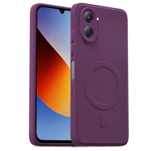 Image of Pikkme Back Cover for Redmi A7 Soft Matte Silicone Mag-Safe Design (Mag-Safe Not Support) Camera Protection | Slim Fit Bumper Cover (Purple)