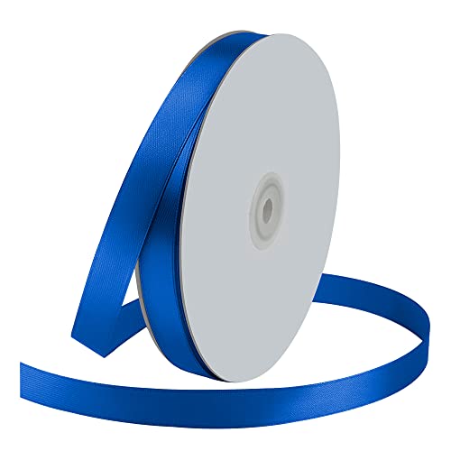 5/8 Wide x 100 Yards Single Face Polyester Satin Ribbon Satin Ribbon for Crafts Gift Hair Bows Wedding Party Decoration Bow Making & Other Projects (Royal Blue)