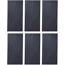 3D Wave Wall Panels PU Paneling, Interior Wall Decor Covering Panels, Pack of 6 Paintable Accent Wall, Bedroom Home Decoration, 46 Sq Ft CoverageBlack