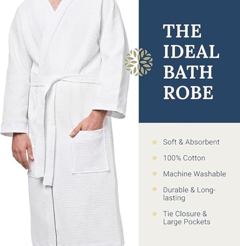 Image of Kaufman Waffle Robes | Personalized & Monogramed | Unisex 100% Cotton Soft Luxury Bathrobes for Men & Women, Spa & Hotel