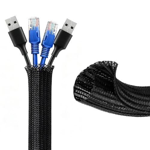 Image of Cable Organiser Sleeve Wire Organiser Wire Cover for Cable Management (1 M)
