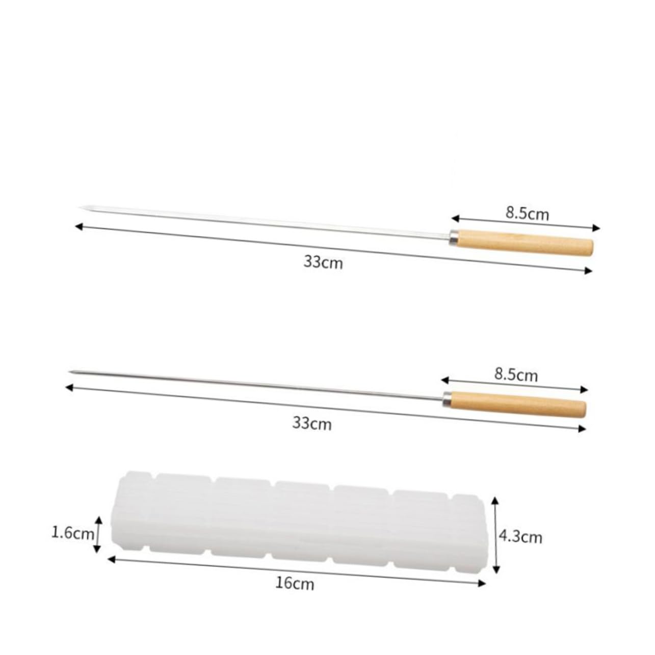 1Set Stainless Steel Bbq Skewers Durable Grilling Accessories for Meat and Vegetables for Outdoor Bbq and Camping