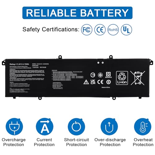 C31N2105 Laptop Battery Compatible with Asus Vivobook 14X UX3404 X1403ZA 15X X1503ZA M1503QA M1503IA 16X M1603QA X1603ZA S 14 Flip TN3402 TN3402YA K3402ZA M3402QA M3402RA S5600F S4600F Series 70Wh - Image 2