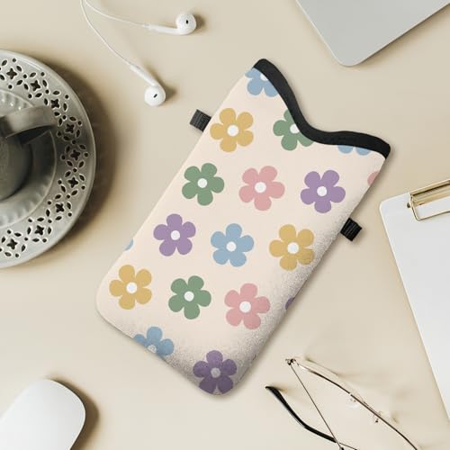 Image of Cell Phone Sleeve Pouch with Adjustable Strap - Cute Flowers