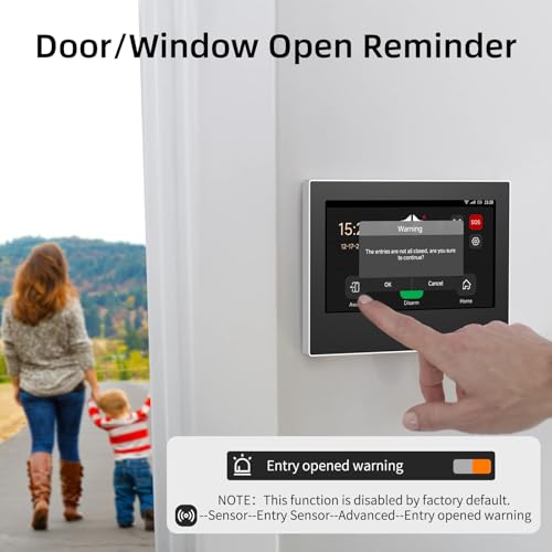 CPVAN Wireless Home Alarm Systems, GSM/WiFi Home Alarm with 7" Touch Screen Home Security Systems LCD Display with APP/SMS/Phone Call Alarm 14 Pieces Compatible with Alexa, NO Monthly Fees