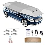 RUODATONLY 4.6/5.2M Ombrello per Auto Completamente Automatico con Telecomando,Copri Auto per Esterno Portatile,Tenda da Tetto Auto Mantiene Fresco Il Tuo Veicolo 5.2M-Grey