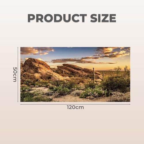 Fsahiuf Terrarium Rückwand,Hintergrund Poster,3D Terrarium Rückwand, Wüstenlandschaft mit Kakteen, 120 x 50 cm, Naturgetreues Design