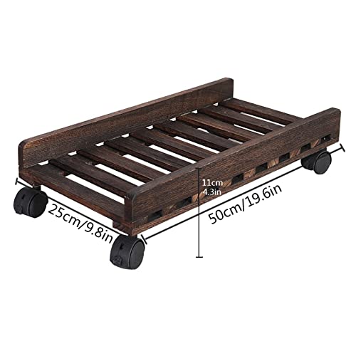 Soporte móvil para computadora HEAIQI modelo 6699 de madera con ruedas para CPU miniatura 2