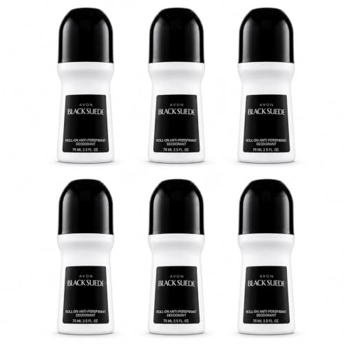 AVON Black Suede Roll-On Antiperspirant Deodorant - 2.6 oz - 6 pack