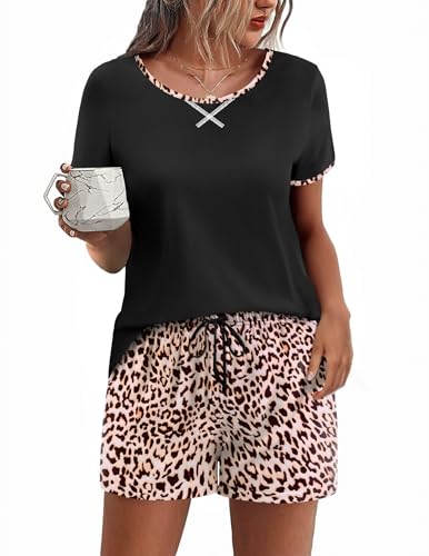 Image of Ekouaer Women Pajama Set Casual Short Set