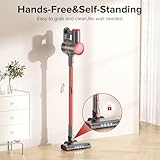 HOUSBRUSH Cordless Vacuum Cleaner with Self-Standing, 40KPA Stick Vacuum Cleaners for Home, 8-in-1 Lightweight Rechargeable Vacuum, 7-Layer Filtration,Ideal for Carpet, Pet Hair, Hardwood Floors