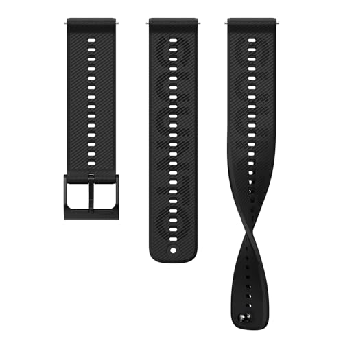 SUUNTO 22mm Athletic 6 Silicone Strap, All Black S+M, Compatible with Ocean, Vertical 1/2, Race 1/2, Race S, 9 Peak Pro, Run, 9 Peak, and 5 Peak