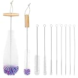 Flaschenbürste für Glasflaschen Flaschenreiniger, 10 STK Reinigungsbürste, Reinigung Flaschenreiniger für Glaskaraffe,Trinkflaschen,Babyflaschen,Sodaflaschen (Weiß 10 Stück)