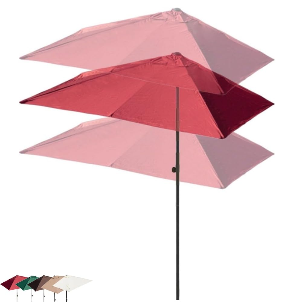 Halber Balkonschirm Sonnenschirm Rechteckig Wandschirm 270×150cm 250×130cm Halbschirm Für Balkone Wände Terrasse Höhenverstellbar(Burgundy,270x150cm/8.9x4.9ft)
