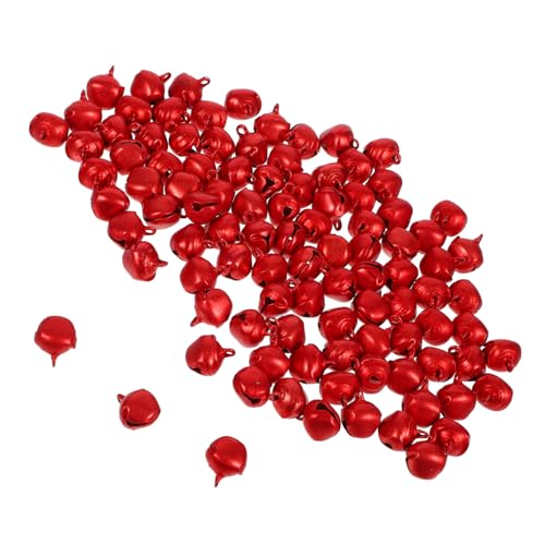 HOMSFOU 3sets Bulk Jingle Bells for Crafts Red Christmas Bells Small Craft DIY Decorations 100pcs*3