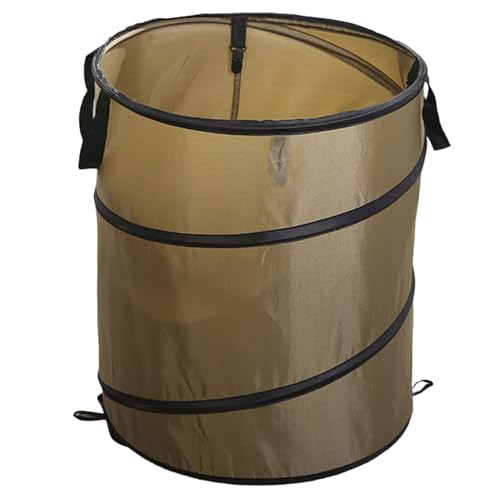 IULAVP Camping Garbage Can Collapsible Trash Can: 10 Gallon Portable Trash Bag Holder Outdoor, Waterproof Pop up Trash Can for Camping, RV, Home, Office, Travel (Dark Brown)