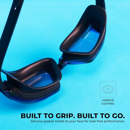 Image of NIVIA Viper 2.0 - M Swimming Goggles for Adults, Anti Fog Goggles for Men, Polycarbonate Smoke Glass, Silicon Strap, UV Protection, Comfort Fit, Training Swim Goggles for Men & Women - Black