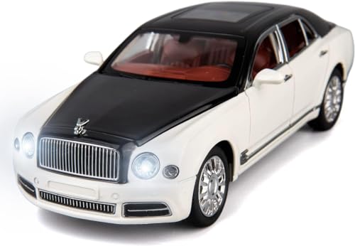 Image of 1:24 Scale Bentley mulsanne Toy Car | Metal Pullback Diecast Car for Kids with Openable Doors, Sound, Light Effects Toy for Car Enthusiasts (Color As Per Available),black