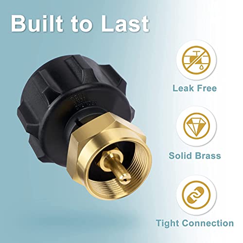 Shinestar Propane Refill Adapter, Lp Gas 1 Lb Cylinder Tank Coupler, Universal For Qcc1/Type1 Propane Tank And 1 Pound Tank Throwaway Disposable Bottle-Solid Brass #TOP5