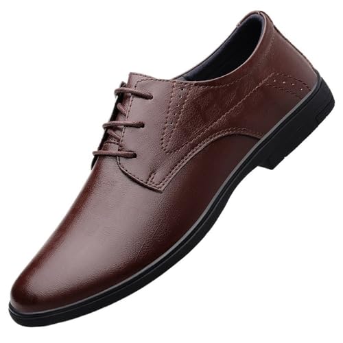 Elegant Leather Lace Up Oxford Shoes Comfortable for Business Meetings and Formal Events