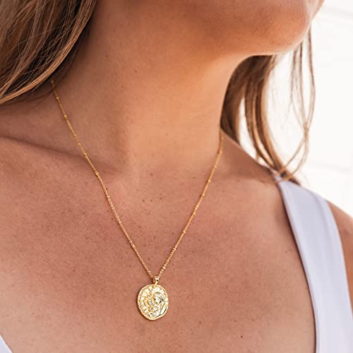 Holy Mother Medallion Necklace | Blessed Virgin Mary and Baby Jesus Christian Catholic Pendant Necklace | 18" - 20''4