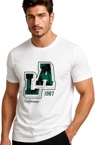 Image of JUARI BE A GENTLEMAN Men's Polycotton Printed T-Shirt | Stylish Round Neck Half Sleeve Casual Tee for Men | Comfortable & Breathable T-Shirt for Office, Travel, Gym & Outdoor Use Pack of 2