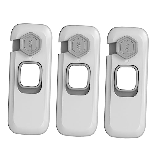 CLISPEED 3 piezas Cerraduras de Seguridad para Pinch para Armarios y Refrigeradores Instalación Material Protección Infantil Color Gris