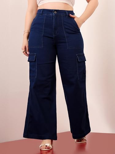 Image of Miss Chase A+ Women's Wide-Leg High Rise Regular Stretchable Denim Jeans