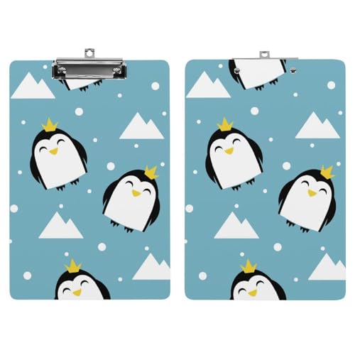 Planchette à pince pingouin mignon A4 rigide pour écrire debout sans table - 7