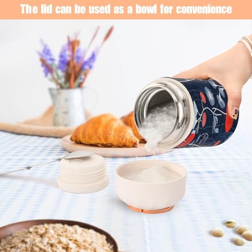 Termo de comida de 500 ml con cuchara plegable para comida caliente 7
