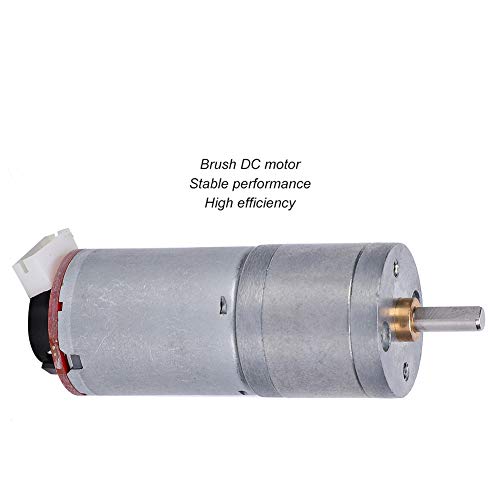 Image of GA25-370 Gear Motor DC with Speed Encoder, Stainless Steel High Torque Electric Micro Speed Reduction Geared Motor Brush DC Motors Reducer Copper (DC12V 100RPM)