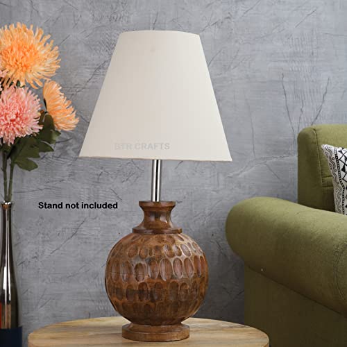 Image of 10 inch Inches (Small), Conical White Lamp Shade, Cotton Fabric