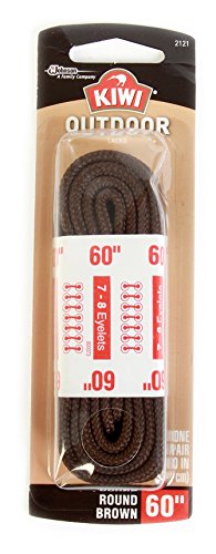 Sc Johnson Kiwi Outdoor Nylon Boot Laces, Round, Brown, 0.8 Oz #TOP1