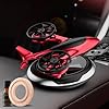 Niceminiwall Solar Car Air Freshener Aromatherapy Diffuser with Rotating Helicopter Design, Alloy Construction, Natural Essential Oils for Pleasant Fragrance, Solar Powered(Red) #3