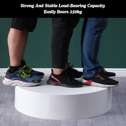 Round White Display Pedestal Stand, 50x15cm Cylinder Mannequin Stand for Shoes & Bags, Stylish Showcase for Retail Displays & Fashion Merchandising