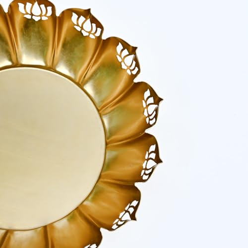 DecorTwist® Decorative Urli Bowl 2.5 Inch Pack of 1 | Metal Lotus Design Handcrafted Bowl for Floating Flowers Tea Light Candle Holder Home Living Room Office Wedding Diwali Decoration Items
