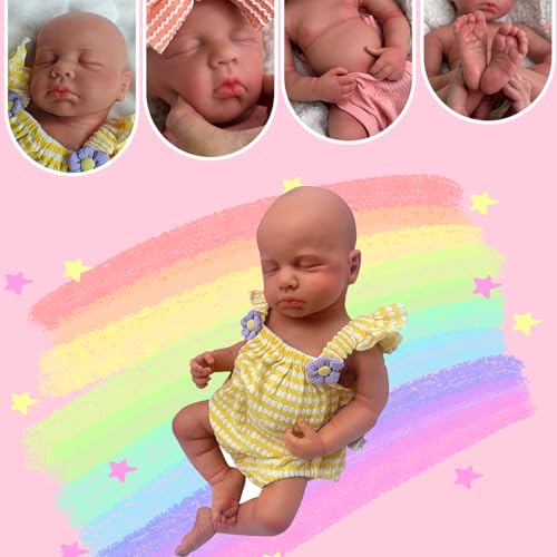 Oppaionaho 50,8 cm Ganzkörper-Puppe aus solidem Silikon, Reborn-Puppe, Mädchen, 3D-bemalt, Neugeborene, Babypuppe, die echt schlafende Babys aussehen 03 – Bild 3