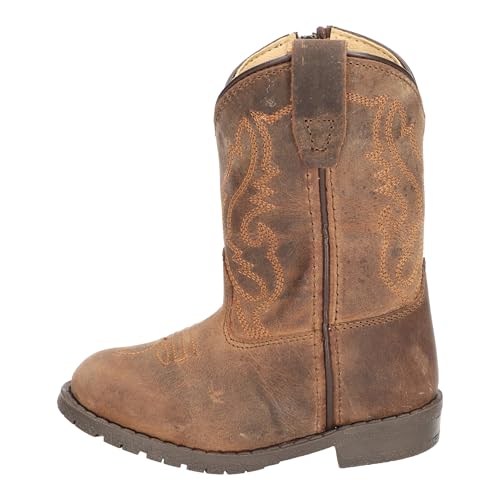 Image of Smoky Mountain Boots | Hopalong Series | Toddler Western Boot | U-Toe | Genuine Leather | TPR Sole & Walking Heel | Man-Made Lining | Distressed Design