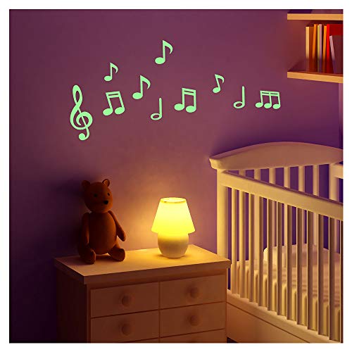 Glow in The Dark Wall Sticker Music Notes - 25 x 35cm, 25 x 35 cm