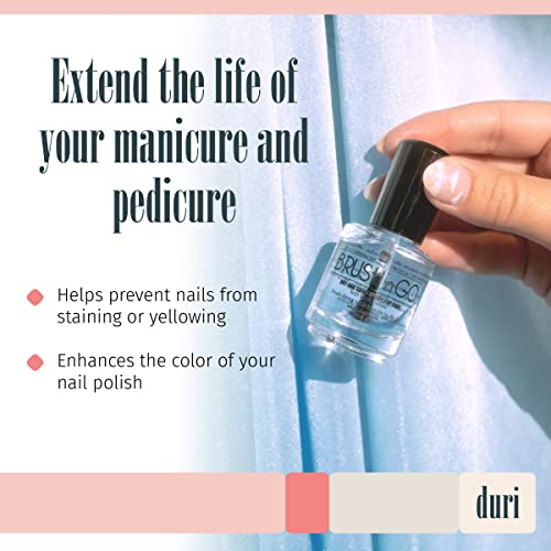 duri Brush'n Go Dry and Shine Speedy Top Coat, Fast Dry Top Coat Nail Polish - 0.45 fl.oz. (pack of 1)