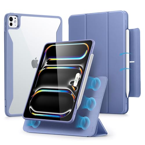 Image of ESR for iPad Pro M5 /M4 13 Inch Cover, iPad Pro 13 Case 2025 /2024 with Pencil Holder, Removable Magnetic Cover, Vertical Stand, Fully Supports Pencil Pro and Pencil(USB-C), Rebound 360 Series, Purple