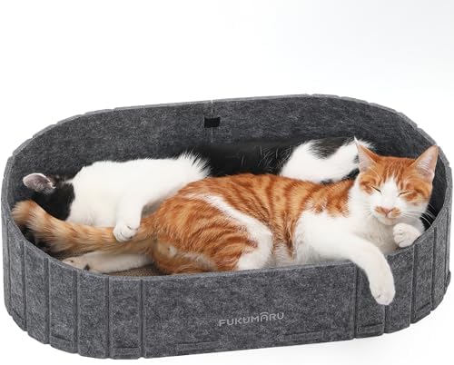 FUKUMARU Rascador para Gatos – Cartón para rascar de 61 cm en For...