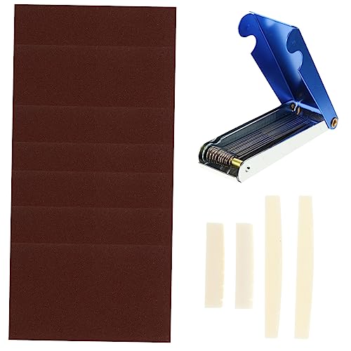 BAZEITFLOW アコースティックギター用点 ナットヤスリツールキット 鋼製耐久ファイル 取り替え可能なブリッジナットとサドル 友達や家族への