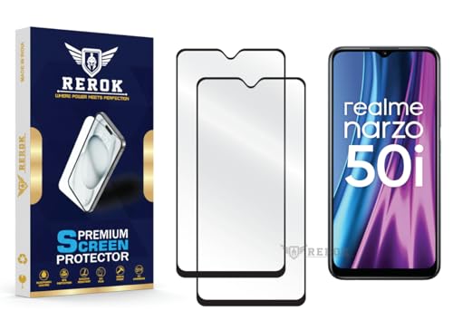 Image of Gorilla Tempered Glass Screen Protector Compatible with Realme Narzo 50i [Pack of 2] | Edge-to-Edge, Bubble-Free, Case Friendly, Easy Installation Kit