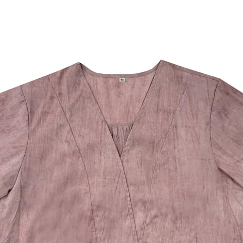 Image of LOVESHOOT Summer Dresses for Women 2025 Casual 3 /4 Short Sleeve Knee Length Midi Dress Smock Boho Dress with Pockets
