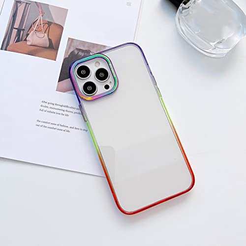 Coque acrylique dur iPhone 14 Pro Max de luxe à effet miroir aurora et protection optique