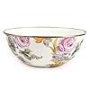 Mackenzie childs enamel everyday bowl serving bowl for cereal soup fruit or salad medium white flower market  urban country home decor
