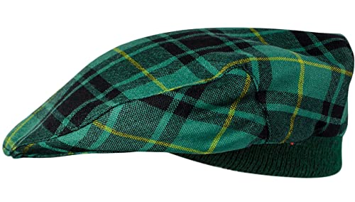 Casquette plate MacArthur en tartan ancient avec fabrication écossaise authentique