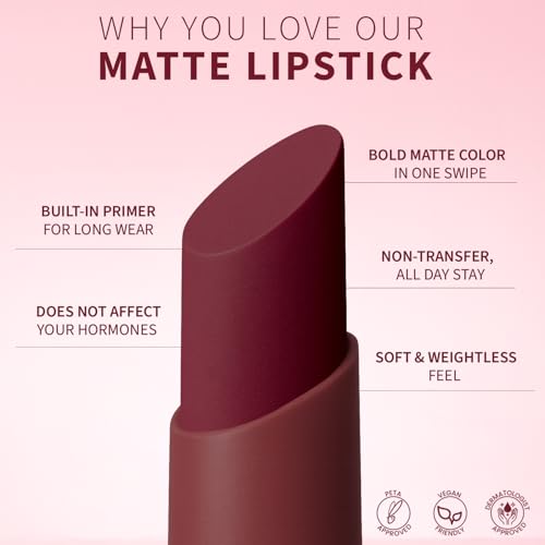 Image of TEEN TEEN Color Life Nontransfer Crayon Lipstick | Matte Finish with Built-in Primer | Waterproof & Long Lasting Lip Color | Smudge-Proof, Fade-Resistant Formula | Mulled-Wine, 2gm