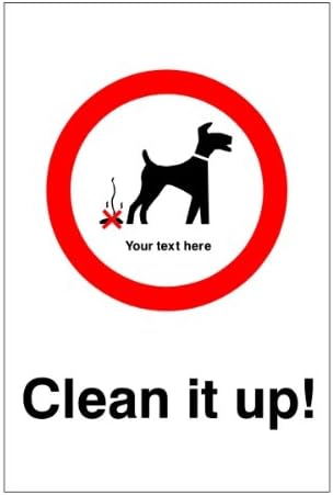 UK Safety Store Custom Clean It Up Dog Fouling Sign 200mm x 300mm - Rigid Plastic